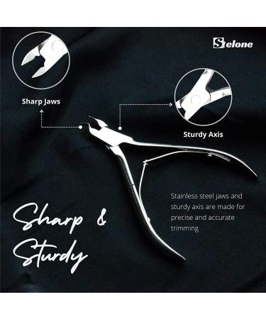 Stelone Professional Cuticle Nippers - Stainless Steel Clipper for Fingernails & Toenails - Buy Online on GoSupps.com