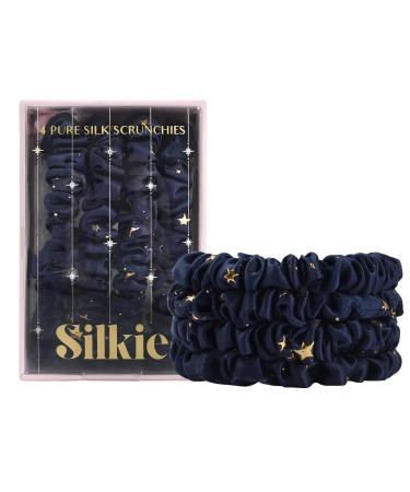 Silkie 4-Set 100% Pure Mulberry Silk Hair Ties - Black Thin Ponytail Holders for Everyday Hair Care | No Damage & Travel Bags Included - Buy Online on GoSupps.com