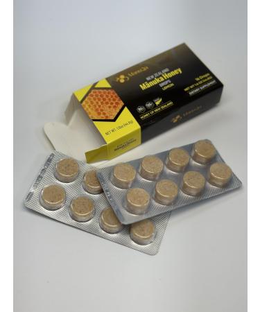 Manuka Honey Drops - High Premium Blend Medical Grade Pure New Zealand Lozenges Natural Health for Adults for Sore Throat & Cough Drop Certified MGO 125 Lozenge Lemon Packet