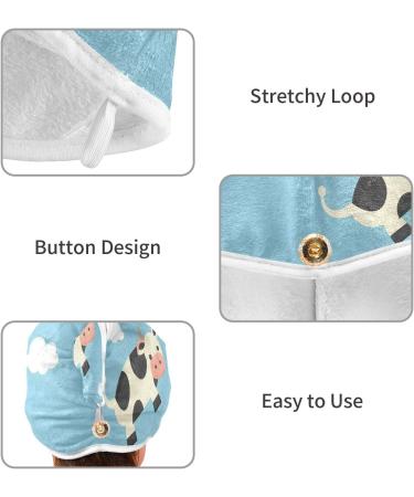 Cows White Clouds Hair Towel 2 Pack | Super Absorbent Quick Dry Hair Turbans for Women & Girls - Buy Online on GoSupps.com
