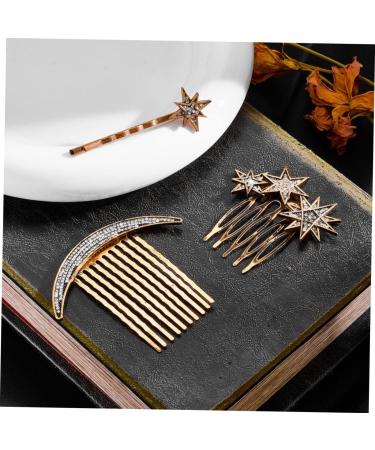 DOITOOL Star Hair Barrettes 1 Set Star Moon Hairpin Metal Bridesmaids Comb Headwear for Women Rhinestone Hair Clips Hair Jewelry Crystal Decor Moon Decorations Tiara Alloy Hair Comb - Buy Online on GoSupps.com