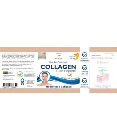 Swedish Nutra AB Swedish Nutra Hydrolyzed Marine Collagen 10000mg Powder Supplement 300g Pack 30 Day Supply Pure peptide for healthy hair skin nails and joints I 100 natural and 300 g Pack of 1 - Buy Online on GoSupps.com