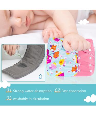 10 Pcs Adjustable Washable Baby Cloth Diapers + 5 Bamboo Inserts (Refreshing Blue) - Buy Online on GoSupps.com