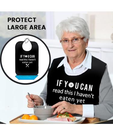 Waterproof Adult Bib for Elderly Men/Women - Reusable Dining Clothing Protector Apron - Black - Buy Online on GoSupps.com
