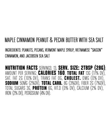 Big Spoon Roasters Maple Cinnamon Peanut & Pecan Butter - Organic Low Sugar Creamy Nut Butter - Keto Vegan Palm Free - 13 oz - Buy Online on GoSupps.com
