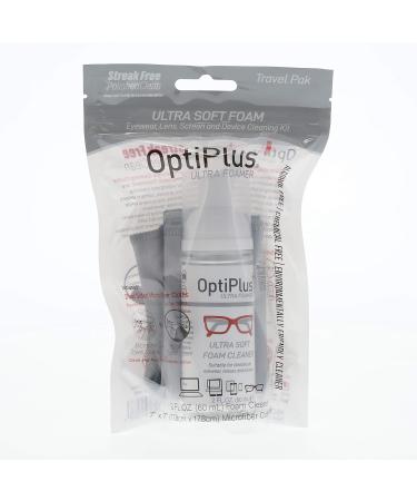 OptiPlus Ultrasoft Foam Lens Cleaner & Microfiber Cloth | Streak-Free Glasses Cleaning Solution - International Shipping Available - Buy Online on GoSupps.com