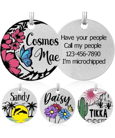 Colored dog brands with engraving personalized dog brand made of stainless steel engraved dog pendants with name animal brand for dogs and cats dog name tags for collar (cosmos)