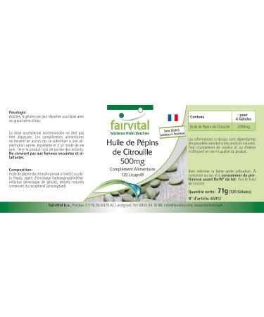 Fairvital | Pumpkin Seed Oil 500mg VEGAN - High Dosed - 120 Licaps - Cold Pressed - Buy Online on GoSupps.com