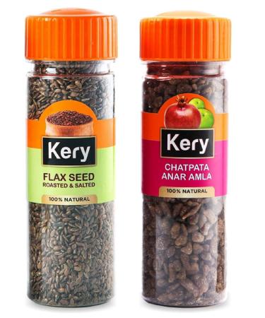 Kery Flax Seeds Alsi & Chatpata Anar Amla Mukhwas Mouthfreshener 2 Bottles 230g_Packing May Vary