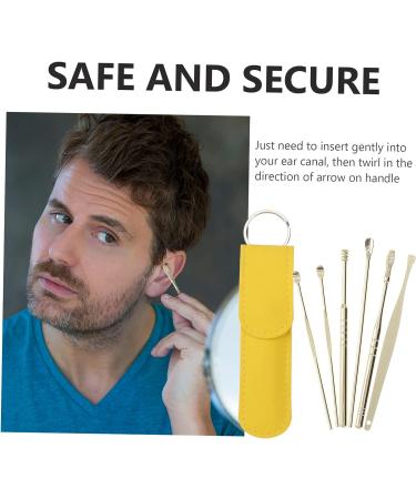 DOITOOL 3 Sets Ear Picking Tool Silicone Remover Earwax Removal Kit - Stainless Steel Ear Picks - Golden - 11.5X2.7X1cm - 3pcs - Buy Online on GoSupps.com
