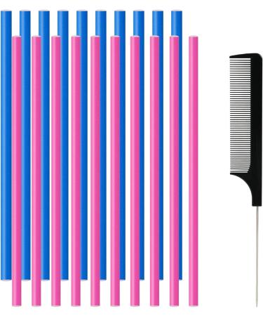 AOOWU 20 Pcs Flexi Rods for Hair Heatless Hair Rollers Bendy Foam Curler Rollers for Short Medium Long Hair Twist-flex Rods Set Heatless Hair Rollers for Sleeping Hairstyle DIY Home Hair Salon 10 pcs Pink + 10 pcs Blue - Buy Online on GoSupps.com