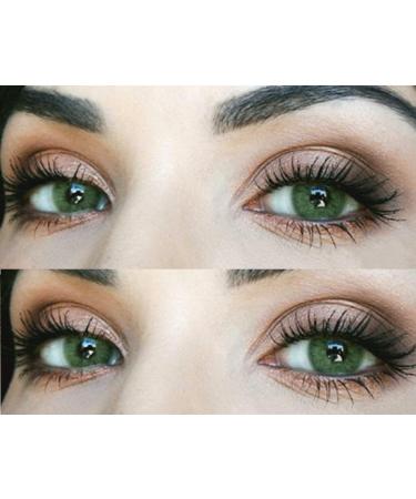 Very covering and natural green contact lenses Silicone Comfort Novelty Jasmine Green + container of glamlens - 1 pair (2 pieces) - Dia 14.00 - With strength -4.00 dioptries -4.0 diopters 8.6 millimeters 14.00 millimeters 2.0 - Buy Online on GoSupps.com
