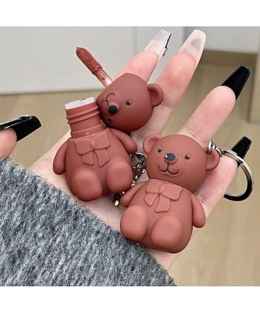 2 in 1 Keychain Bear Lipsticks - Moisturizing Matte Velvet Lipgloss - Waterproof & Long Lasting - Cute Bear Beauty Makeup - Buy Online on GoSupps.com