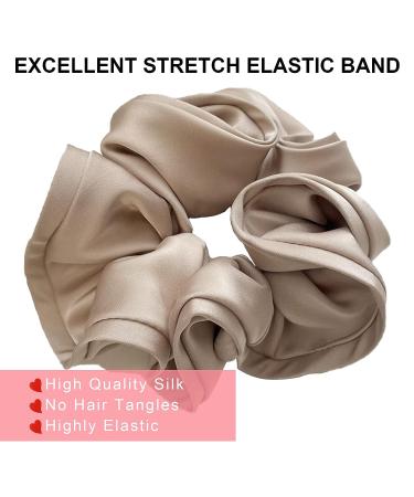Apricot Oversized Silk Scrunchies - Elastic Satin Hair Ties for Frizz Prevention and Breakage - Buy Online on GoSupps.com