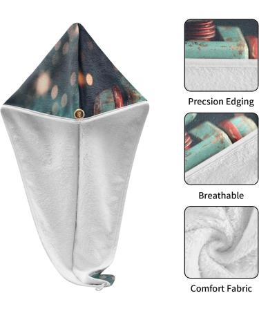 Blue Robot Hair Towel 2 Pack Super Absorbent Quick Dry Hair Turbans for Women & Girls | Best Hair Drying Towel with Button Twisty Wrap - Buy Online on GoSupps.com