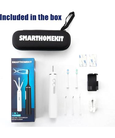 3-in-1 Water Dental Flosser and Ultrasonic Toothbrush Combo - Switch from Sonic Brushing to Water Flossing - Perfect for Home and Travel - Includes Storage Bag (White 2.0) - Buy Online on GoSupps.com