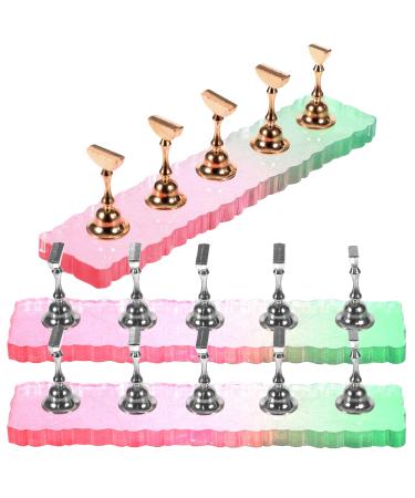 FOMIYES 3 Sets Fake Nails Nail Display Holder Nail Painting Stand Artificial Nails Display Holder Press on Artificial Nails Holder Display Stand Piece False Nails Manicure Easel Acrylic