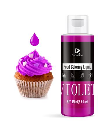 Food coloring - 160ml of liquid concentrated food colors for cakes decoration baking cookies macaron - sugar -free food coloring for drinks tortendendeko DIY slime Easter egg (violet)