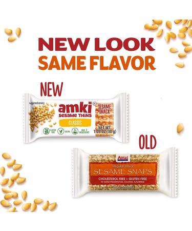 AMKI Sesame Thins Classic - Gluten Free Vegan Snack, 24 Pack 720g - Buy Online on GoSupps.com