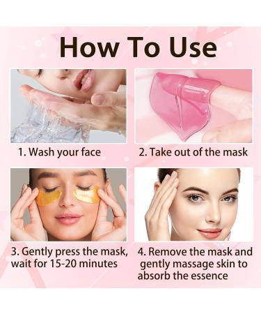 30 Pairs Collagen Crystal Lip Masks & 24K Gold Eye Masks Nourishing Under Eye Patches for Puffy Eyes Moisturizing & Reducing Fine Lines | Premium Lip & Eye Care - Buy Online on GoSupps.com