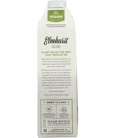 Elmhurst 1925 Pistachio Barista Edition Boisson v g talienne la pistache pour cr ations de barista Cr meux moussant et polyvalent 946 ml Pistache Barista Edition - Buy Online on GoSupps.com