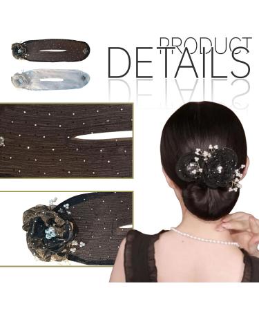 Goiern 2PCs Bun Hair Clip Set | Fast & Easy Hair Curler Accessory for Women & Girls | Flower & Ball Bun Rollers - Buy Online on GoSupps.com