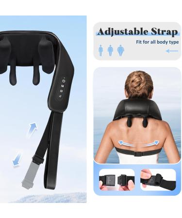 Knqze Wireless Neck Massage Device - 4D Deep Tissue Shiatsu Massager with Heat for Pain Relief | Perfect for Neck Shoulders and Legs | Ideal Gift in Black - Buy Online on GoSupps.com