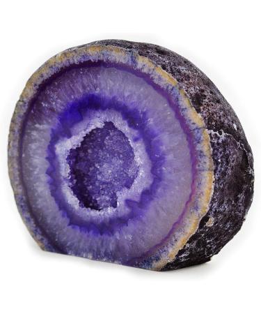 Buy Serafino Genuine Brazilian Agate Geode - Blue Green & Purple Violet | Unique Natural Gemstone Decor for Home & Gifts - Buy Online on GoSupps.com