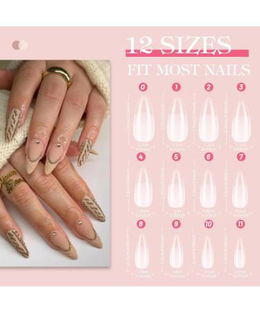 Venares Nail Tips for Gel Nails 120 Pieces Short Artificial Nails Set 12 Sizes Gel Nails Nail Tips with Box Nail Tips Set for Nail Salon at Home (Medium Almond) 1. Medium Almond - Buy Online on GoSupps.com