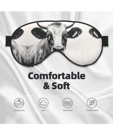Black and White Cow Print Unisex Sleep Eye Mask | Soft Comfort Eye Shade for Travel Yoga & Shift Work - Buy Online on GoSupps.com