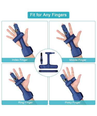 Health Gear Finger Corrector - Steel Support for Hammer Fingers & Sprains - Navy Blue - Buy Online on GoSupps.com