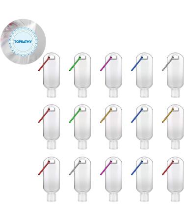 TOPBATHY 15pcs 50ml Refillable Travel Hand Soap Containers with Hook (Random Color) | Transparent Empty Liquid Bottles - Buy Online on GoSupps.com