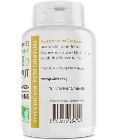 Organic St. John's Wort 250 mg - 200 Vegetable Capsules - Natural Stress Relief & Mood Support - Worldwide Shipping - Buy Online on GoSupps.com