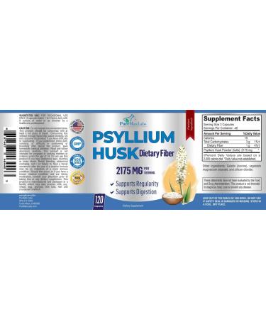 YUMMYVITE Premium Psyllium Husk 2175mg Dietary Fiber Supplement - Non-GMO, 120 Capsules - Buy Online on GoSupps.com