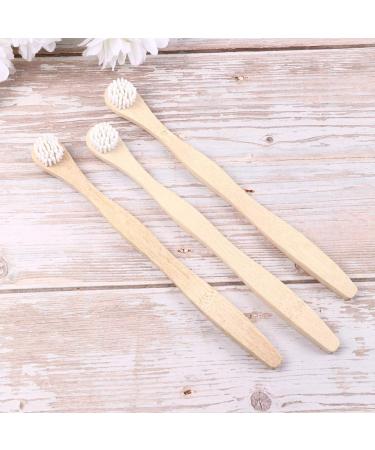 Scraper Bamboo Brush for Adults - Eco-Friendly Toothbrush Set (4pcs) for Deep Oral Cleaning - White - Buy Online on GoSupps.com