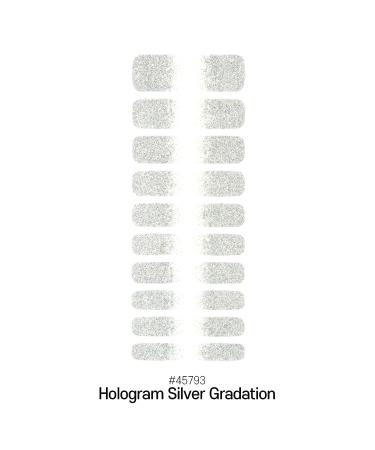 Laflare Gel Glossy Nail Strips - Hologram Silver Gradation | Self-Adhesive Gel Polish Stickers with Double-End Strips & Glitter False Nails - Buy Online on GoSupps.com