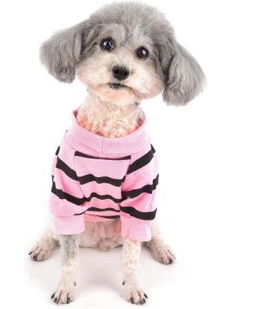 Zweitea Dog Shirts for Small Dogs - Summer Striped T-Shirts & Soft Cotton Sweaters in Baby Pink XL | Stylish Puppy Clothes - Buy Online on GoSupps.com