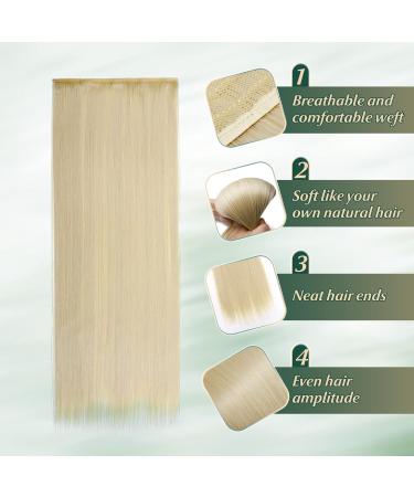 Elailite Clip-In Hair Extensions - 76cm Light Blonde Heat-Resistant Real Hair 5 Clips 130g - Shop Now for International Shipping! - Buy Online on GoSupps.com