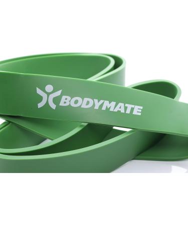 Bodymate Fitness Band 208 cm | Natural Latex Resistance Band for Strength Endurance & Flexibility | Strong Green (23-54kg) - Ideal for Beginners & Pros - Buy Online on GoSupps.com