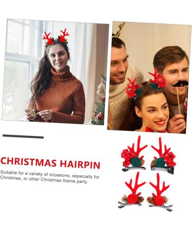 Beavorty Christmas Antlers Hairpins 2 Pairs Christmas hair clips hair accessories hair accessories for girls hair clips cartoon hair accessories Antler Hairpin - Buy Online on GoSupps.com