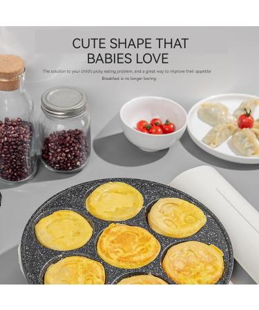 ZPRMMN 7 Holes Egg Frying Pan Multifunction Hamburger Steak Non Stick Pan Cooking Pan Cooking Utensils 7 holes Wooden Handles - Buy Online on GoSupps.com