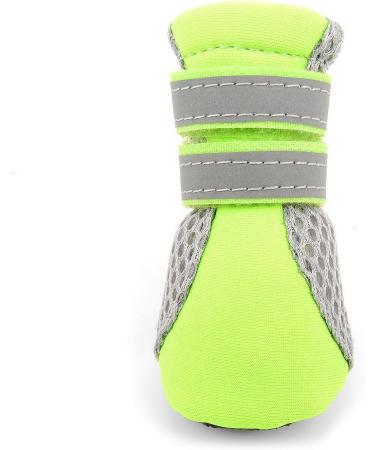 Zunea Paw Protection Dog Boots - Summer Slide-Resistant Shoes for Small Dogs | Adjustable Reflective Soft & Breathable Mesh | 4 Pack Green - Buy Online on GoSupps.com