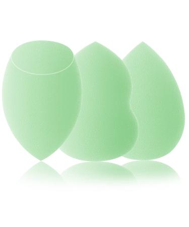 TCPENG Makeup Sponge for Blending Liquid Foundation Cream & Powder - Easy to Clean Super Soft & Non Latex Beauty Blender Concealer Applicator (3 Pack Mint Green)
