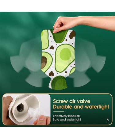 Green Avocado Hot Water Bottle with Plush Cover - Cozy Hand Warmer for Adults & Children - 26.5x15.3cm | International Shipping Available - Buy Online on GoSupps.com