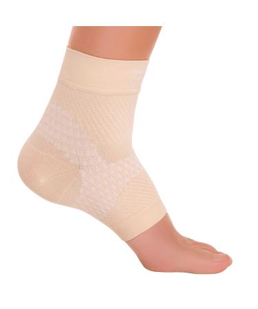 Zensah Plantar Fasciitis Sleeve - Relieve Heel Pain Arch Support Reduce Swelling - Compression Foot Sleeve Plantar Fasciitis Sock Small 1 Single Sleeve - Beige