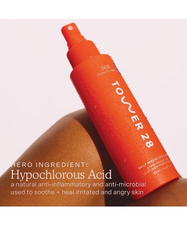 Tower 28 SOS Daily Facial Spray | Travel-Size | Soothe Irritation and Inflammation | pH Balancing Toner | Hypochlorous Acid | 1 Fl Oz - Buy Online on GoSupps.com