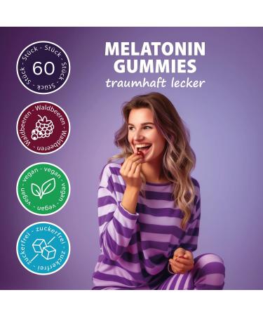 Buy Gumamin Sleep Melatonin Gummies - Sugar-Free Vegan High-Dose - 60 Pieces for Your Evening Routine - Alternative to Melatonin Spray - International Shipping Available - Buy Online on GoSupps.com