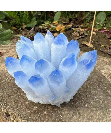 Natural Crystal Rough Natural Magic Natural Citrine Crystal Cluster Blue Quartz Cluster Blue Raw Stones Specimen Home Decoration 300-400g - Buy Online on GoSupps.com