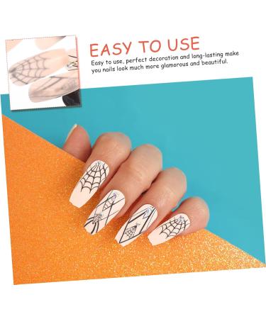 Healvian 3 Sets Halloween Fake Nails Spider Web False Nail Coffin Fake Nails Nail Decoration Girl Fake Nails Female Fake Nail Manicures Charm Fake Nails French Halloween Press on Nails Abs - Buy Online on GoSupps.com