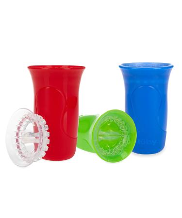 Nuby 3-Piece No-Spill Smart Edge 360 Cup with Touch Flo Easy Clean Silicone Rim  10 Oz  Boy (Colors May Vary) - Buy Online on GoSupps.com
